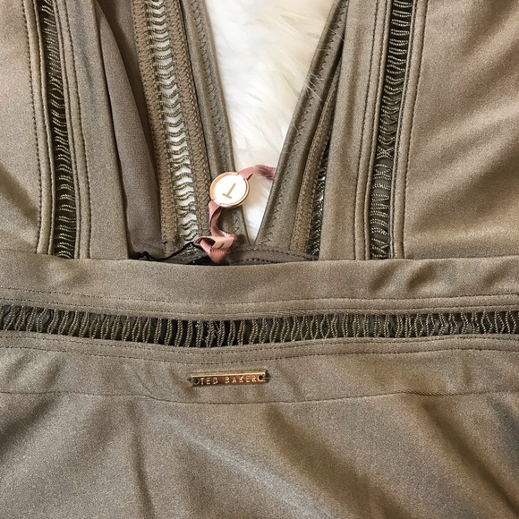 Sold Baker Deep V Swimsuit Khaki - Picture 5 of 7